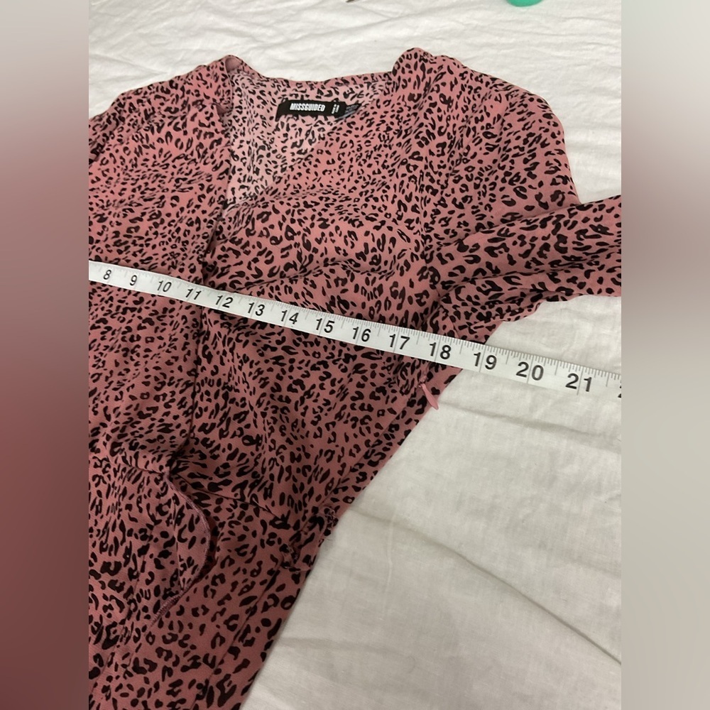 Missguided Pink Animal Print Long Sleeve Dress - Picture 7 of 12